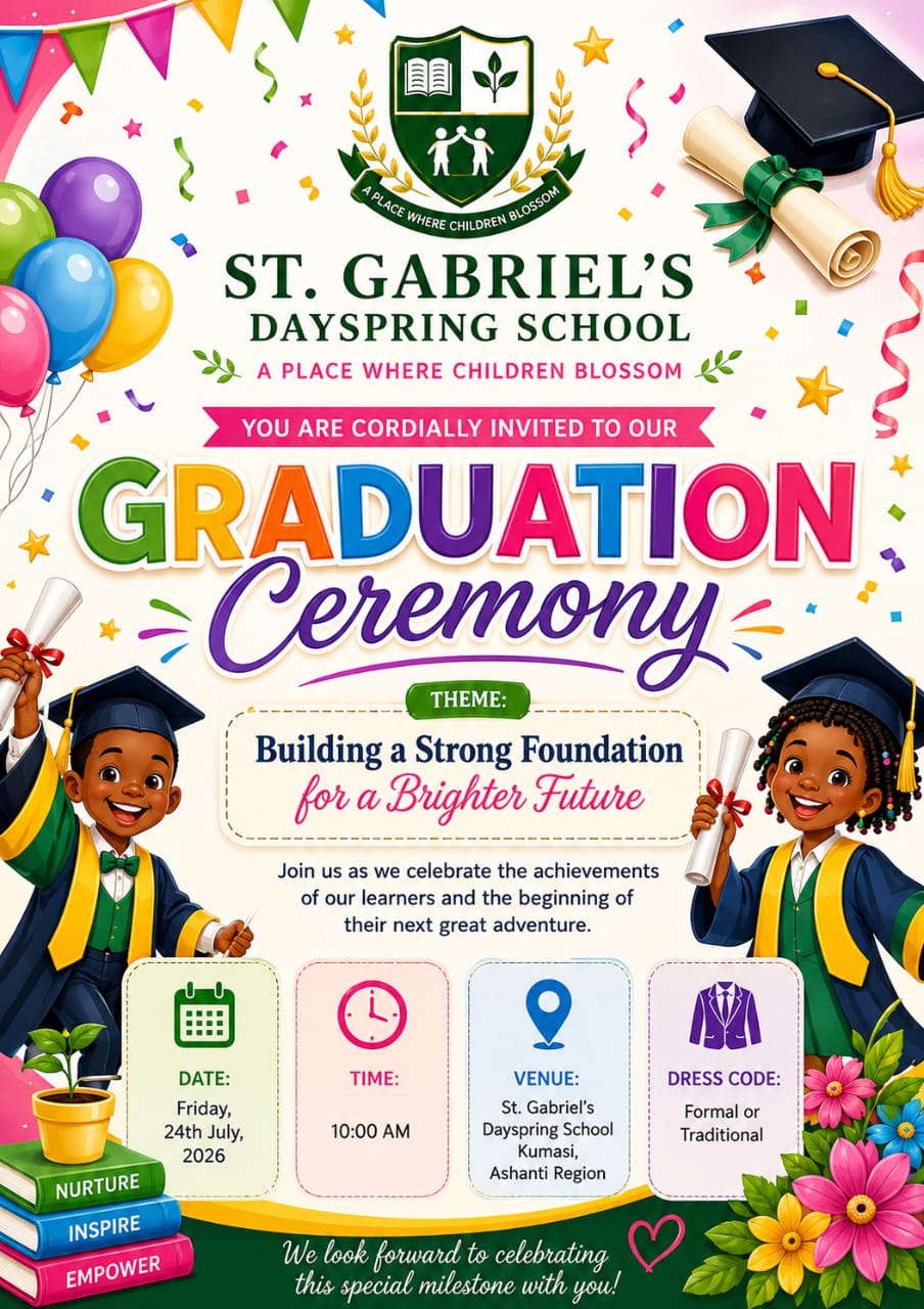 St. Gabriel's Dayspring School Graduation Ceremony 2026 invitation
